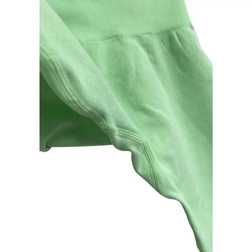 Bo+Tee Lime Green Leggings Size XXS Stretch Seamless Women’s - Picture 5 of 6